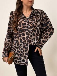 SHEIN Clasi Shirt mit Leopard Muster
