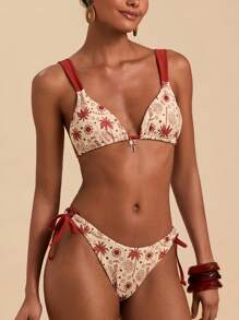 Travachic Women's Sexy Palm Tree Print Bikini Swimsuit Set, Summer Beach, Country Concert Outfit, American Flag Bikini,Vacation Outfits Woman, Beach Outfits For Woman, Holiday Outfits,High Waisted Bikini, High Waisteo Bathing Suit, Thong Bikini Set,Beach Outfits For Woman, Vacation Outfits Woman,Bikini Set, Christmas , New Year, Thanksgiving Outfits