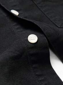 Manfinity Homme Plus Size Men's Long Sleeve Single Breasted Casual Denim Shirt