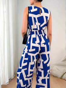 女士时尚性感V领收腰连体裤，夏季