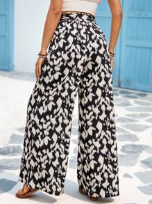 Vivid Eden Women's Full Print Wide Leg Pants - Multicolor - View 2