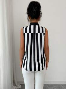 Selianne Digital Print Sleeveless Casual Loose Shirt For Commuting