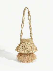 SHEIN SXY Bolsa tiracolo feminina estilo Boho Woven