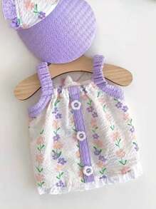 Fresh Small Flower Button Sling Dog Clothes Small Dog Milk Dog Teddy Clothing Pet Spring Summer Puppy Clothing - Multicolor - View 7