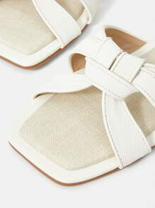 MOTF PREMIUM SQUARE TOE PU LEATHER FLAT SANDALS FOR CHRISTMAS