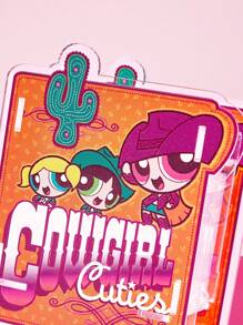 THE POWERPUFF GIRLS X SHEIN 花朵、泡泡、毛茛图案亚克力组装收纳盒 - 黃色 - 查看 3