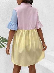 SHEIN Maternity Striped Shirt Dress - Multicolor - View 2