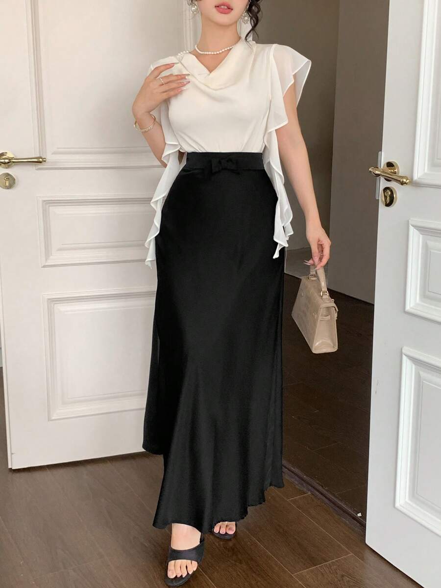 DAZY Women Two Pieces Outfits For Daily Wear - Black and White - View 1