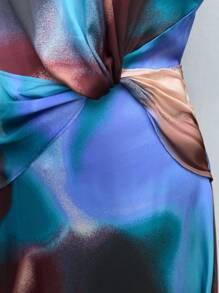 Maija Váy xếp ly cổ tròn in họa tiết tie dye dành cho nữ - Nhiều màu - Xem 7