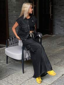 Livesso Damen Denim Zweiteiler