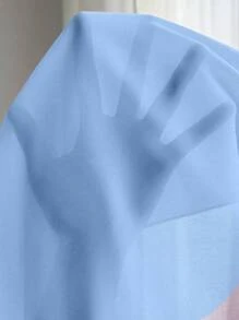 Elenzga 大码女式纯色荷叶边单肩优雅连衣裙 女式休闲连衣裙 生日女式加大码太阳裙 女式生日女装 - 藍色 - 查看 6