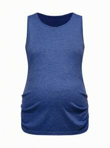 SHEIN 3件套休闲无袖圆领纽扣哺乳背心，孕妇装 - 彩色 - 查看 11