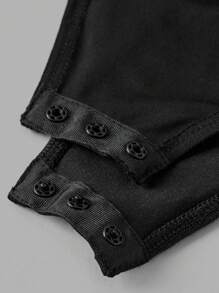 2pcs/Set Tween Girl Fitted Casual Simple Comfortable Stand Collar Short Sleeve Buy One Get One Free Jumpsuit