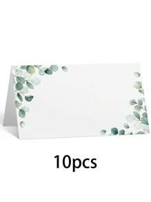 SHEIN 40pcs-Watercolor Place Cards For Wedding Greenery Seating Place Cards Tented Blank Table Cards Printable Tent Cards Folding Name Cards For Party Bridal Dinner, 3.5 X 4 Inch(Fresh),Valentine's Day Party Supplies