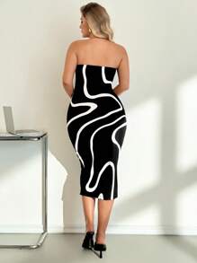 SHEIN Essnce Robe Sans Bretelles Grande Taille Pour Femmes