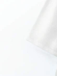 EMERY ROSE Versatile Gradient Heart Print Round Neck Pocket T-Shirt, Casual Minimalist Plus Size, Suitable For Summer Suitable For Going Out - White - View 5