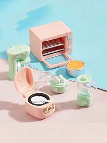 Miniature Kitchen Model Set Tiny Oven Rice Cooker Coffee Maker Juicer Realistic Mini Appliances Collectibles Dollhouse Decor Craft Kit For Adults Display Retro Home Decoration