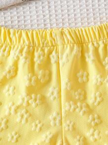 SHEIN Vintaside Kids Baby Girl 2pc Set: 2025 Summer New Sleeveless Top + Casual Ruffle Hem Shorts - Multicolor - View 7