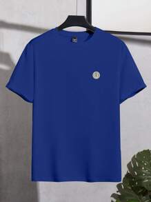 Manfinity Homme maglietta casual estiva con stampe a lettere, vestibilità slim, adatta per uomo