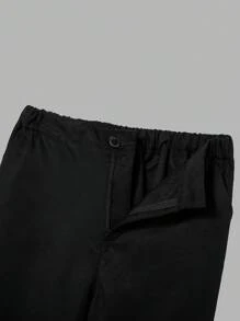 SHEIN Set da 2 pezzi per ragazzo adolescente, look da gentiluomo: gilet slim fit nero doppiopetto + pantaloni eleganti, abito formale per compleanno, matrimonio, laurea, festa, spettacolo