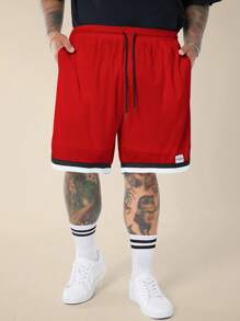 EASEVO Plus Size Men's Casual Drawstring Waist Loose Straight Leg Knit Shorts, Suitable For Summer Everyday Wear