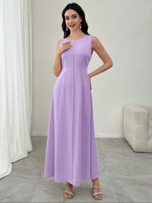 Modelyn 2 件套女士优雅短款夹克，带水钻装饰和紧身连衣裙，春夏 - 淡紫色 - 查看 5