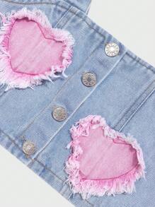Bộ trang phục denim hai mảnh cho bé gái - Rửa trung bình - Xem 8