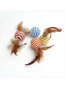 4PCS Cat Toys Random Color Ball Design Cat Teaser Toy For Cat For Interaction