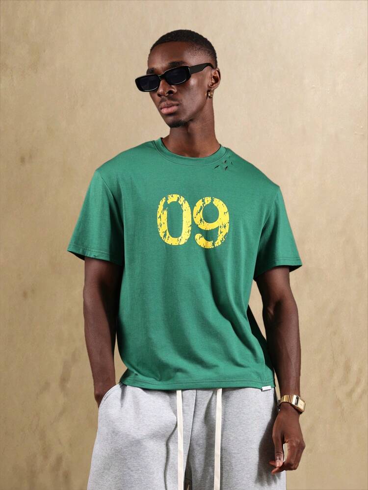 Athletic Number Print Men's T-Shirt