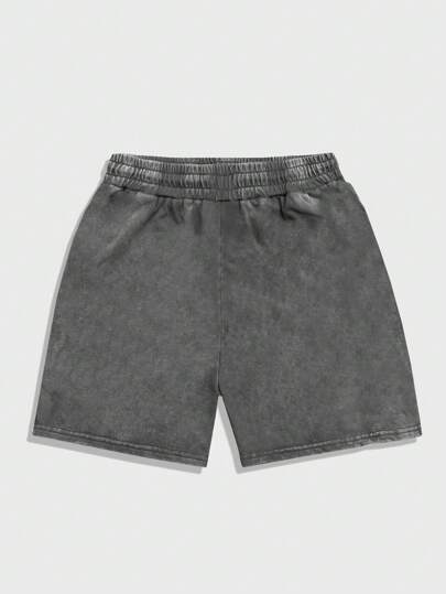 Grunge Punk Pantalones cortos casuales lavados para hombres, minimalistas y de moda, adecuados para el verano, para volver a la escuela