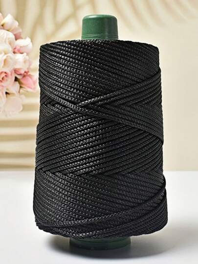 1巻 カラフルな編み紐、DIYクラフト、ハンドメイドバッグ、絞りベルト用アクセサリー、装飾用ポリプロピレンファイバーストリング、クロシェ糸、クロシェ手作りバッグ用糸、クッション、帽子、モダンな無地ポリアミドDIYヤーン