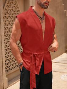 Manfinity RSRT Men's Summer Casual Solid Color Waistcoat