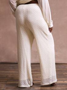 MUSERA 加大码纹理系带阔腿裤假日泳装性感浪漫优雅秋冬秋季