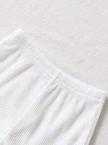 SHEIN Playful Pals 5件套婴幼儿服装，包含5件短袖纹理针织上衣和5条松紧腰纹理针织短裤。上衣颜色有卡其色、浅蓝色、军绿色、棕色和黑色，短裤颜色相同。适合春夏季户外活动、休闲穿着，适合6个月至2-3岁宝宝。 - 彩色 - 查看 8