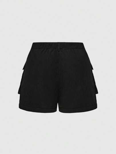 Kawaii Short en velours côtelé avec poches cargo pour femmes grandes tailles