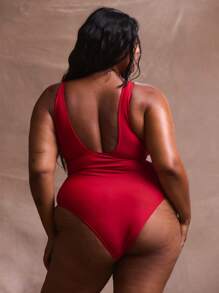 MUSERA Plus Size Crossover Front Thick Strap One-Piece Swimsuit Summer Vacation Holiday Swim Beach Sexy Romantic Elegant