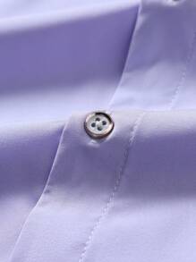 Manfinity Homme Camisa de manga corta con botones y efecto degradado de moda para hombre, de verano - Púrpura malva - Ver 6