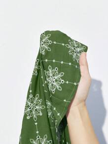 Maija 2025 新款夏季女式碎花喇叭下摆休闲时尚度假舒适连衣裙，度假连衣裙 - 綠色 - 查看 8