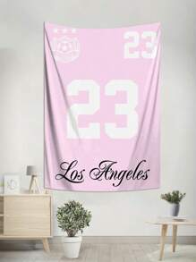 ROMWE Grunge Punk 1 pieza Tapiz con patrón de números de jersey, adecuado para sala de estar y dormitorio - Multicolor - Ver 3