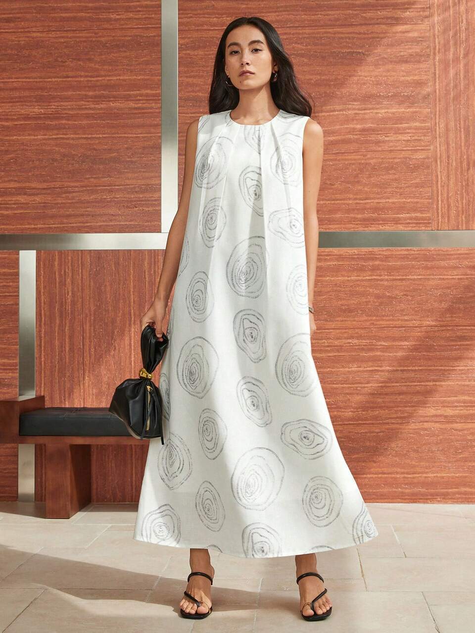 Women's Summer Casual Elegant Flare Straight Dress, Botanical Floral All-Over Print Business/Vacation Loose Strap Dress
