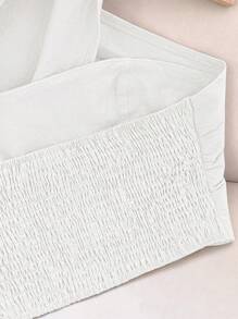 Travachic 女士夏季纯色优雅露背上衣 - 白色 - 查看 5