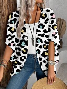 SHEIN LUNE Women's Casual Minimalist Pattern Lightweight Jacket, Suitable For Spring/Summer Office Fall Winter - Multicolor - View 3