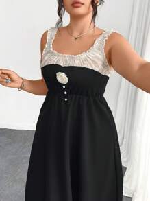 Elenzga Damen Große Größen Lässig locker sitzendes Kleid, chinesischer Urlaubsstil Kleid, geeignet für Party, Zusammenkunft, Ausflug, bequem vielseitig locker geschnitten, schlankheitsfördernd, modisch für Frühling Sommer, geeignet für St. Patrick's Day, Ostern, Valentinstag, Weihnachten, Erntedankfest