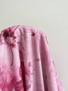 Soleia Pakaian Pantai untuk Wanita, Gaun Musim Panas untuk Liburan, Gaun Mini Wanita Motif Tie Dye Warna-warni, Gaun Mini Model Wrap dengan Belahan Dada Dalam dan Dekorasi Kerang, Punggung Terbuka, dan Pita Berkerut - MultiWarna - View 3