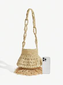 SHEIN SXY Bolsa tiracolo feminina estilo Boho Woven