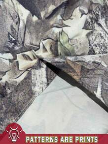 SHEIN EZwear 女士时尚迷彩印花阔腿裤 - 卡其色 - 查看 3