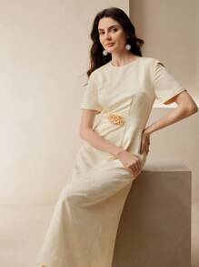 Anewsta 优雅职业女性法式优雅连衣裙 - 彩色 - 查看 7