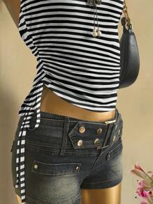 Attitoon Top con bandeau con cordón y fruncidos para mujer