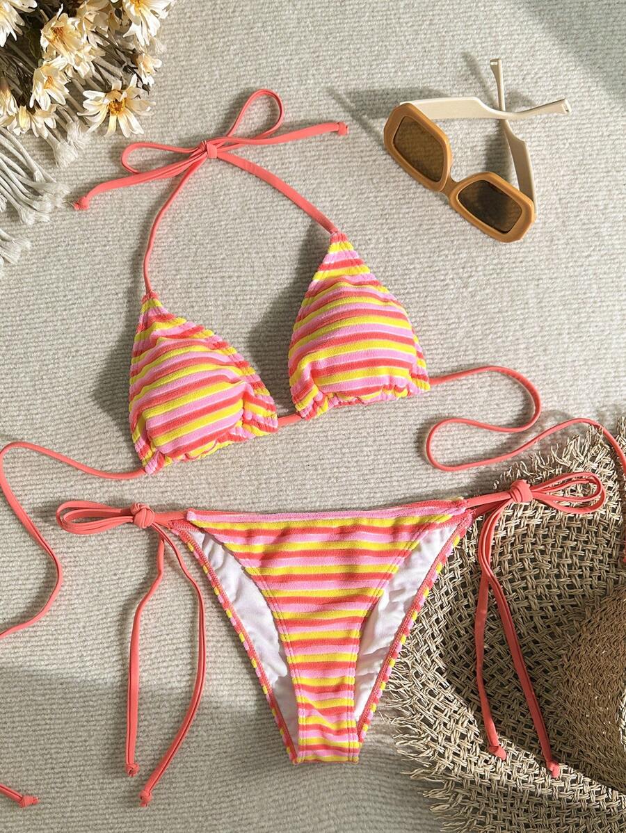 Swim Mod Bộ đồ bơi bikini gợi cảm kẻ sọc buộc dây đi biển mùa hè cho nữ - Nhiều màu - Xem 1