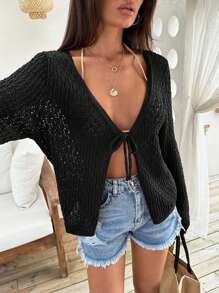 EURMUSE Women Lightweight Cardigan For Summer - Black - View 5